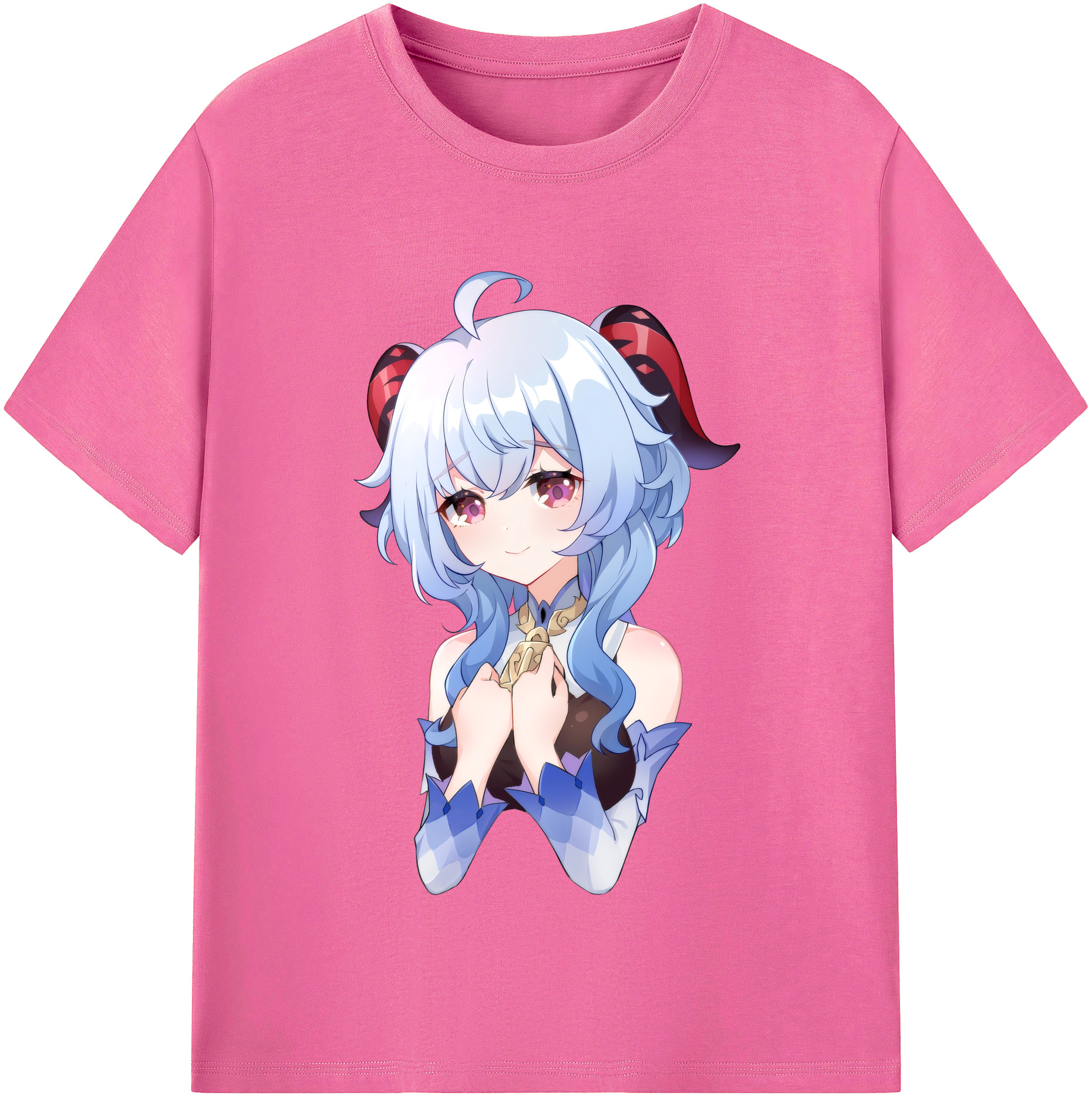 げんし神 甘雨 かんう genshin Ganyu レディースカジュアルプリントTシャツ（綿100％）